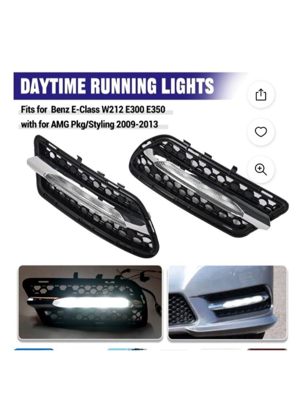 Daytime Running Lights Set- Mercedes Benz E-Class W212 E300 E350 for 2010-2013